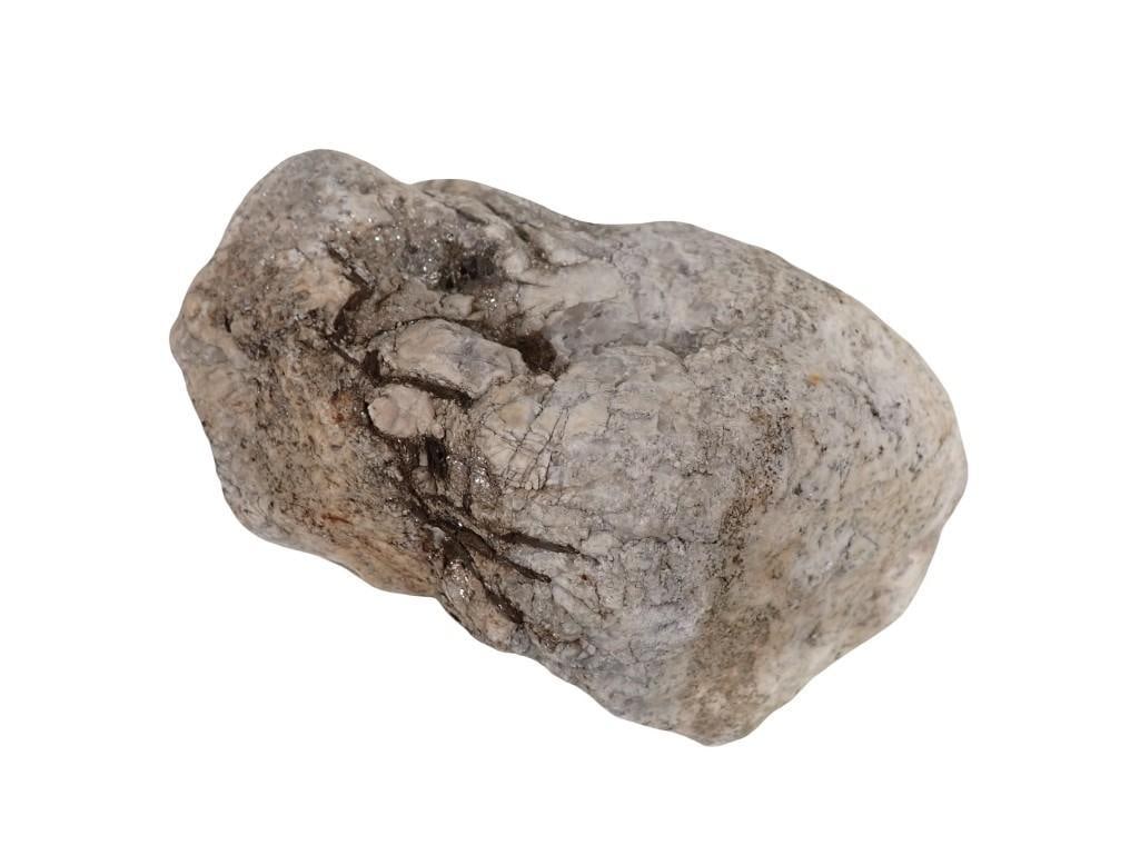 Large Granite Rock w/ Pyrite and Smoky Crystal Veins: Large Granite Rock w/ Pyrite and Smoky Crystal Veins All pictures are considered part of the description and should be examined carefully by bidders. Live Auctioneers is now offering Live Shipping t