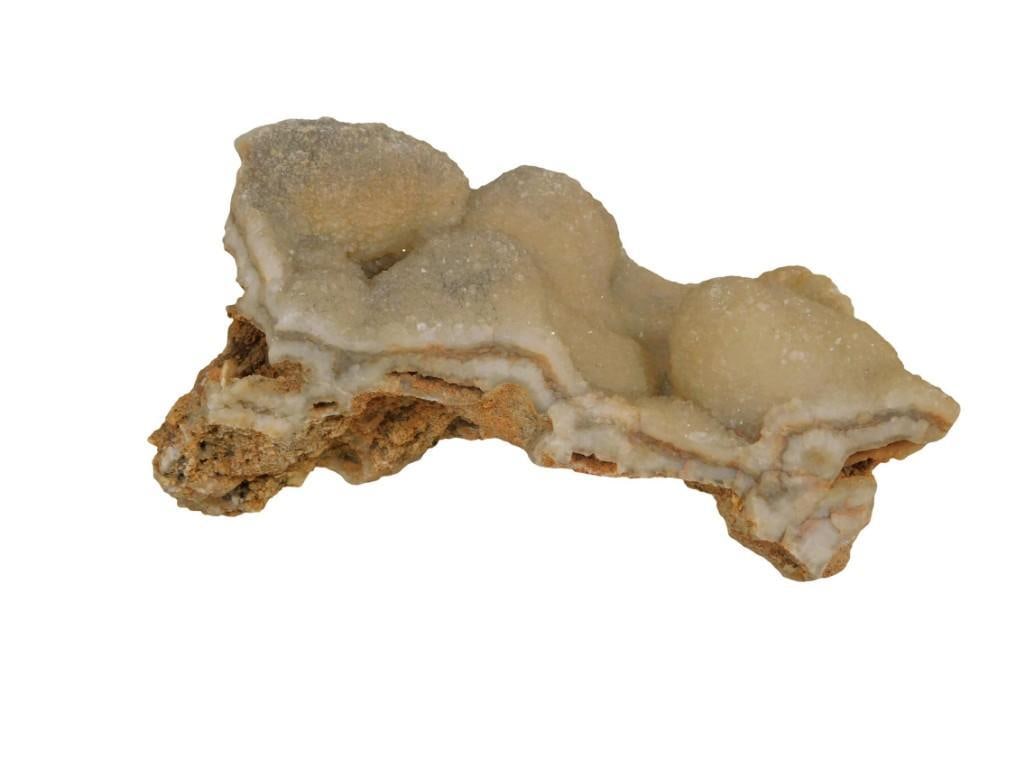 Large Chalcedony Slab Rock with Druzy Crystals: Large Chalcedony Slab Rock with Druzy Crystals All pictures are considered part of the description and should be examined carefully by bidders. Live Auctioneers is now offering Live Shipping through t
