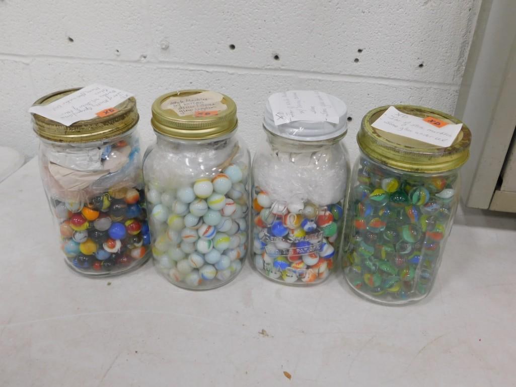 4 jars full of assorted Marbles including a few marbles that glow under Black Light (1 of 8)