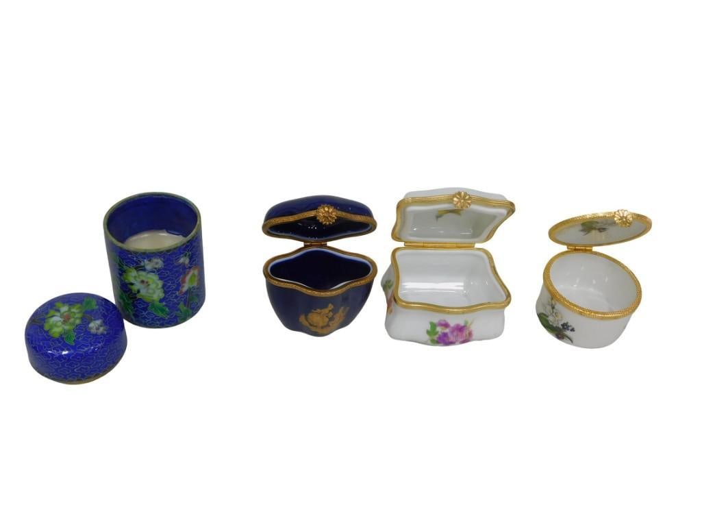 Cloisonne Trinket box and 3 Limoges trinket boxes (1 of 13)
