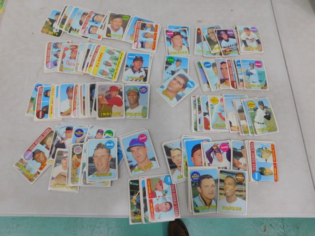 Lot of Roughly 280 Topps 1969 Baseball Cards - No Duplicates (1 of 8)