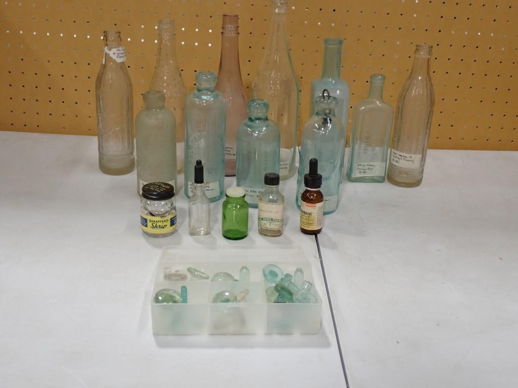 Antique and Vintage Glass Bottles including Hutchinson, Colored Glass, etc. (1 of 10)