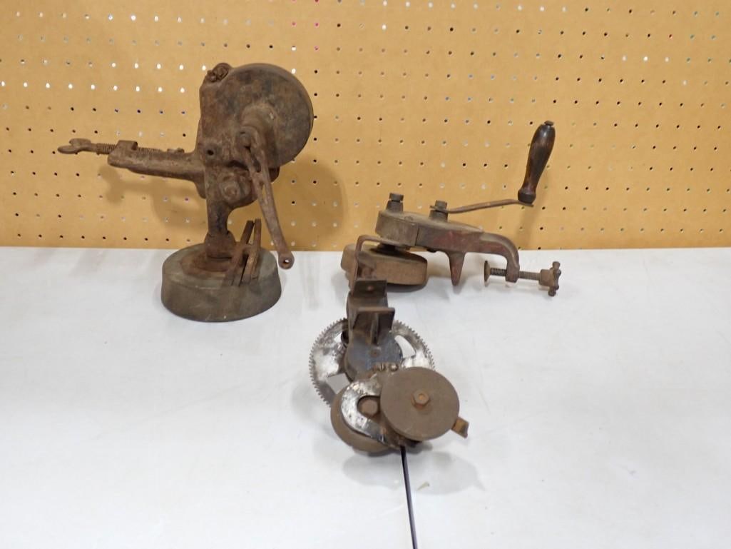2 Antique Table Top Crank Grinders and a Knife Sharpener (1 of 6)