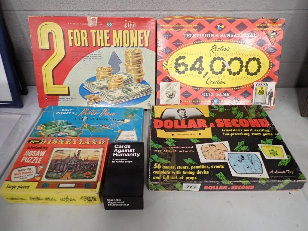 Board Games including Vintage, 2 for the Money, $64,000 question, Walt Disney, Dollar a Second (1 of 7)