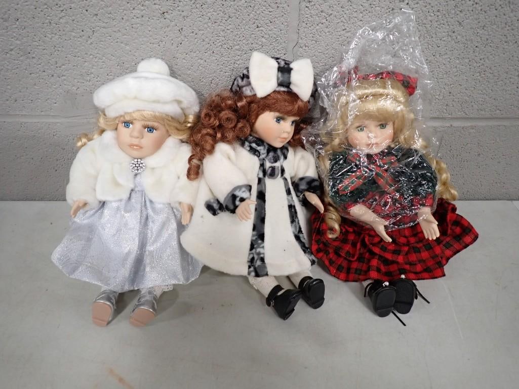 Doll Lot including Collector's Choice DanDee Bisque Porcelain, Barbra Collins Music Box Doll,: Doll Lot including Collector's Choice DanDee Bisque Porcelain, Barbra Collins Music Box Doll, Mackenzie Musical Porcelain Doll All pictures are considered part of the description and should be exa