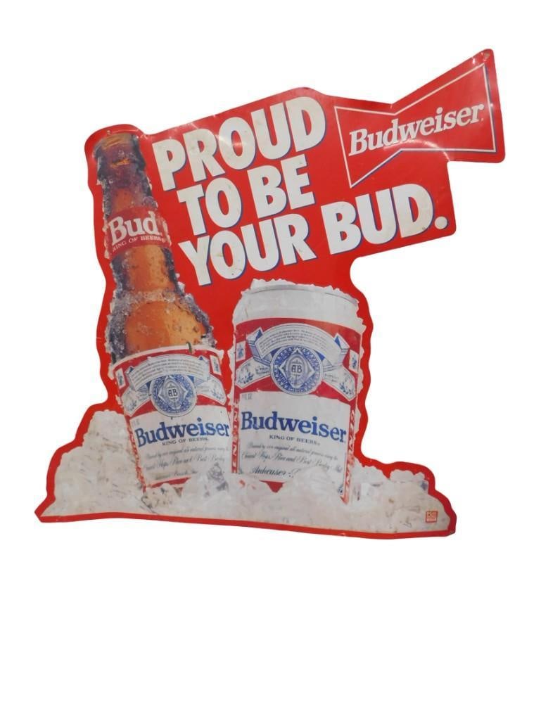 Budweiser Beer Metal Bar Advertising Sign (1 of 4)