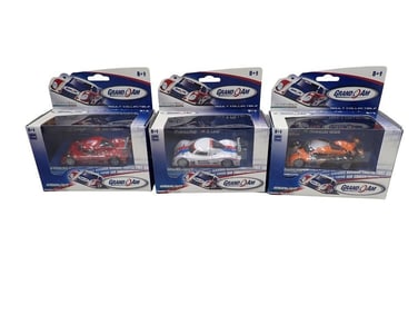 3 Greenlight Gramd Am Die Cast Model Cars 1:64 Scale New in Box incl D. Law Porsche, Gainsco Racing