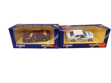 2 Corgi Die Cast Model Cars incl Mercedes 2.3/16 Servis and Burgundy Color