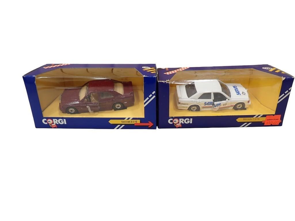 2 Corgi Die Cast Model Cars incl Mercedes 2.3/16 Servis and Burgundy Color (1 of 12)