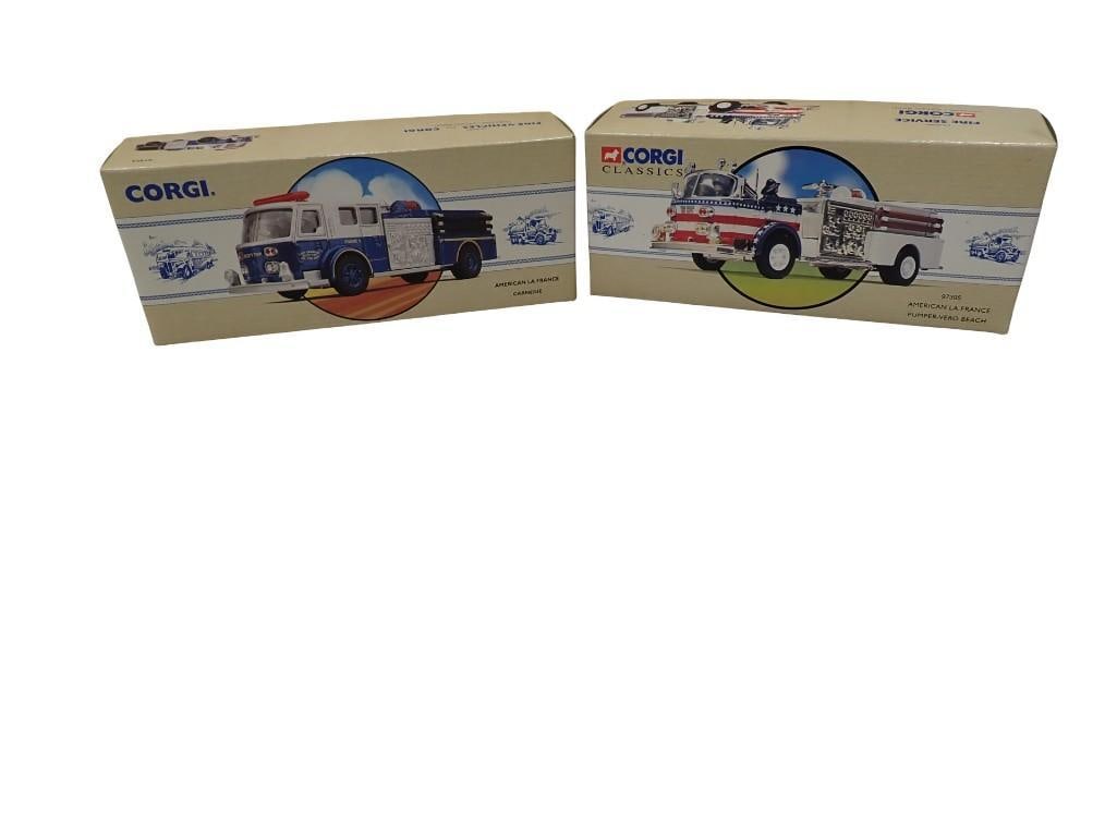 2 Corgi Die Cast Model Fire Engines incl American La France Carnegie 97323 and American La France Pu (1 of 18)