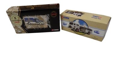 2 Corgi Die Cast Model Trucks incl Corgi 56404 Guinness Diamond T 620 Box Van 1:50 Scale Model