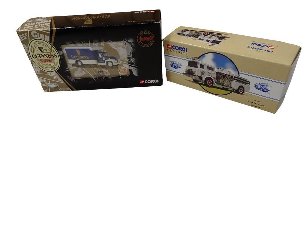 2 Corgi Die Cast Model Trucks incl Corgi 56404 Guinness Diamond T 620 Box Van 1:50 Scale Model (1 of 19)