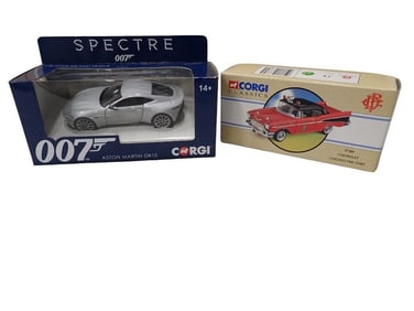 2 Corgi Model Cars incl James Bond 007 Spectre Aston Martin DB10 and Corgi Classics 97389 Chevrolet