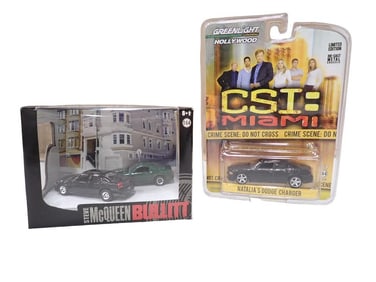 Greenlight Die Cast Model Cars incl Steve McQueen Bullitt Set of 2 Cars and CSI Miami Natalia's Dodg