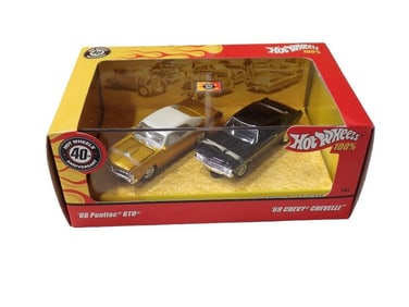 Hot Wheels 40th Anniversary Car Show Model Car Set incl '66 Pontiac GTO and '69 Chevy Chevelle
