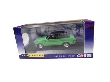 Corgi Vanguards VA12606A Ford Escort MK2, RS Mexico Signal Green, RHD 1:43 Scale Model Car