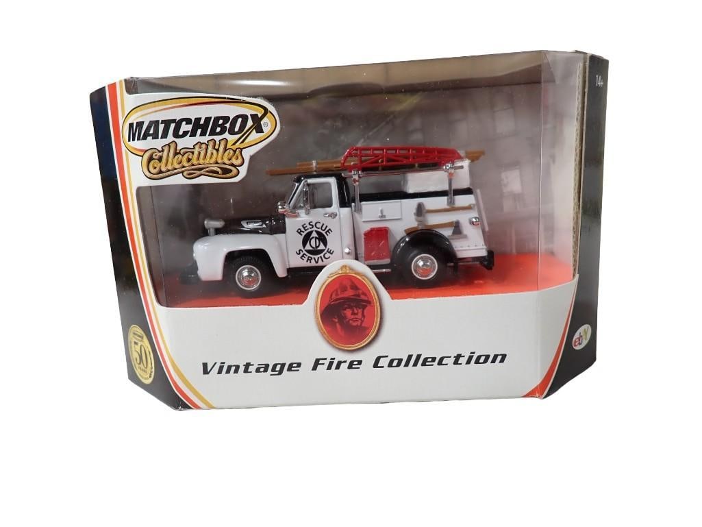 Matchbox Vintage Fire Collection Die Cast Model Fire Truck Rescue Service: Matchbox Vintage Fire Collection Die Cast Model Fire Truck Rescue Service All pictures are considered part of the description and should be examined carefully by bidders. Live Auctioneers is now off