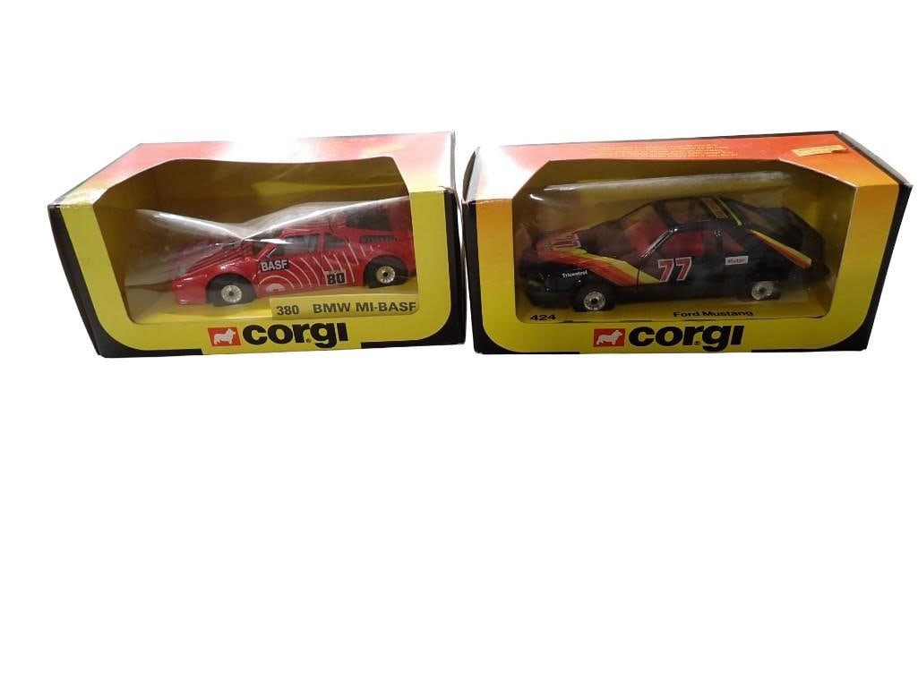 2 Corgi Die Cast Model Cars incl 380 BMW MI-BASF and 424 Ford Mustang Both in Original Boxes (1 of 11)