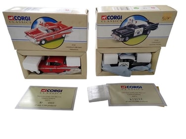 2 Corgi Classics Die Cast Model Vehicles incl 97397 Chevrolet Fire Chief Pensacola and 97396