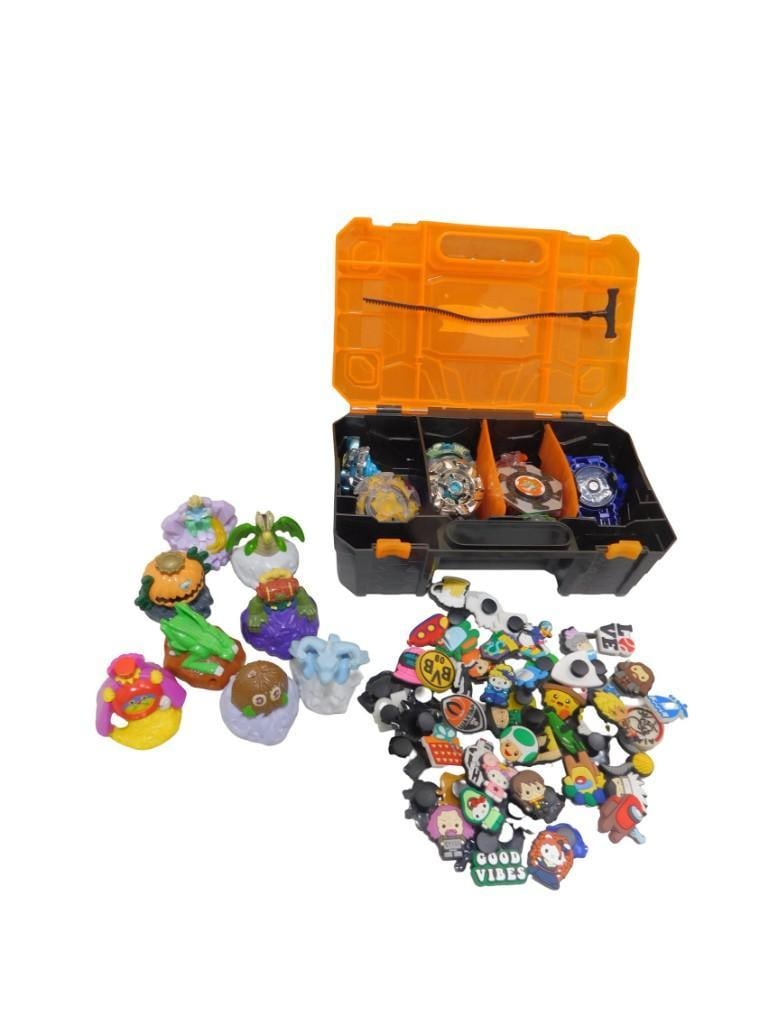 Small Toys Lot incl Burger King Yu Gi Oh The Movie Kids Meal Toys, Shoe Charms,: Small Toys Lot incl Burger King Yu Gi Oh The Movie Kids Meal Toys, Shoe Charms, Beyblade Burst Spinning Tops with case All pictures are considered part of the description and should be examined caref