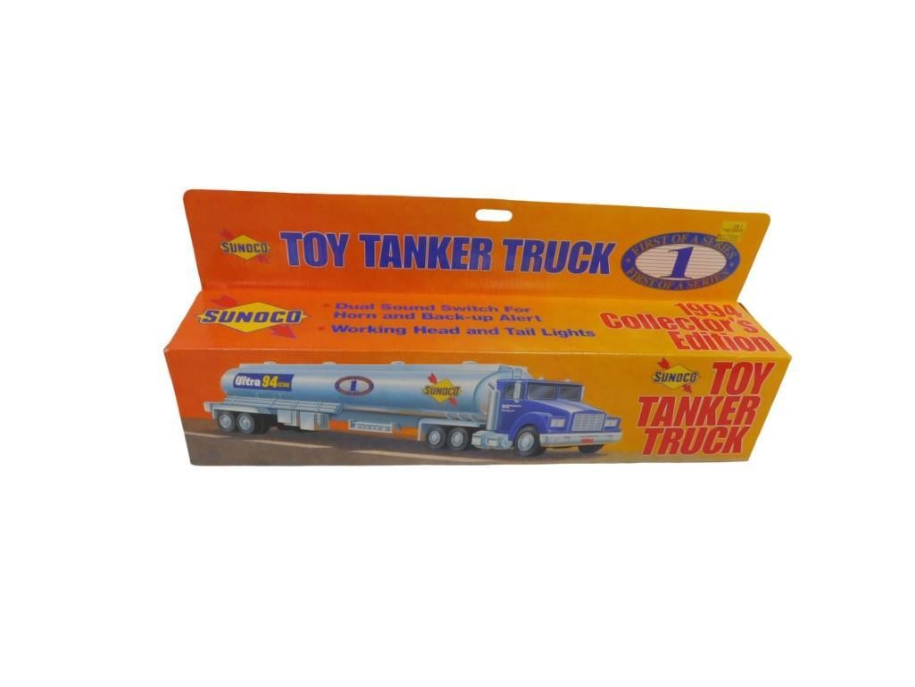 Sunoco Toy Tanker Truck 1994 Collector's Edition New in Box Semi Truck Model: Sunoco Toy Tanker Truck 1994 Collector's Edition New in Box Semi Truck Model All pictures are considered part of the description and should be examined carefully by bidders. Live Auctioneers is