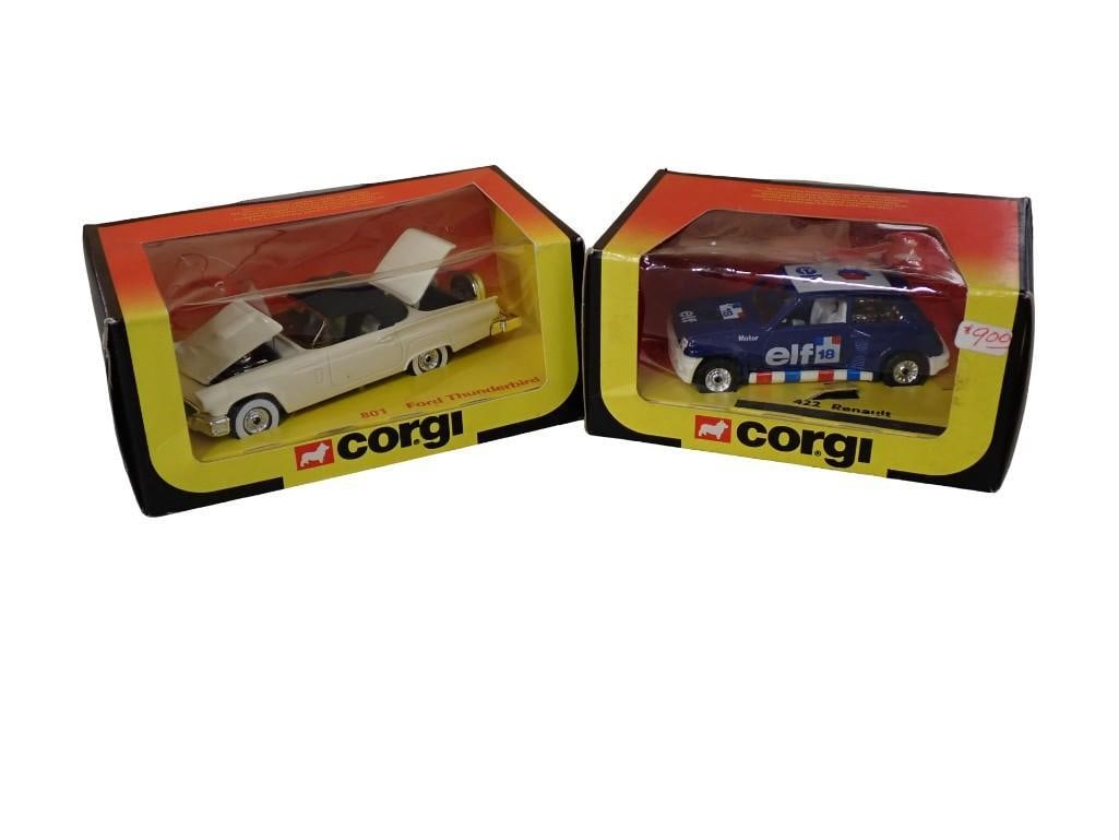 2 Corgi Die Cast Model Cars incl 801 Ford Thunderbird and 422 Renault Wlf 18 Both in Original Boxes (1 of 12)