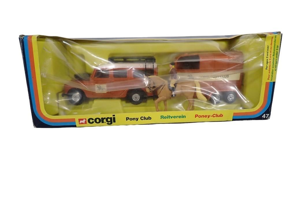 Corgi Gift Set 47 Pony Club Die Cast Vehicle with Trailer, Horse, Rider, Etc in Original Box (1 of 8)