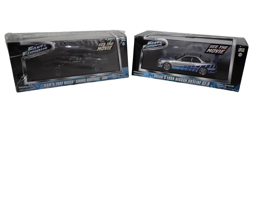 Greenlight Fast & Furious Die Cast Model Cars incl Brian's 1999 Nissan Skylark GT-R and Dom's 1987 B (1 of 9)