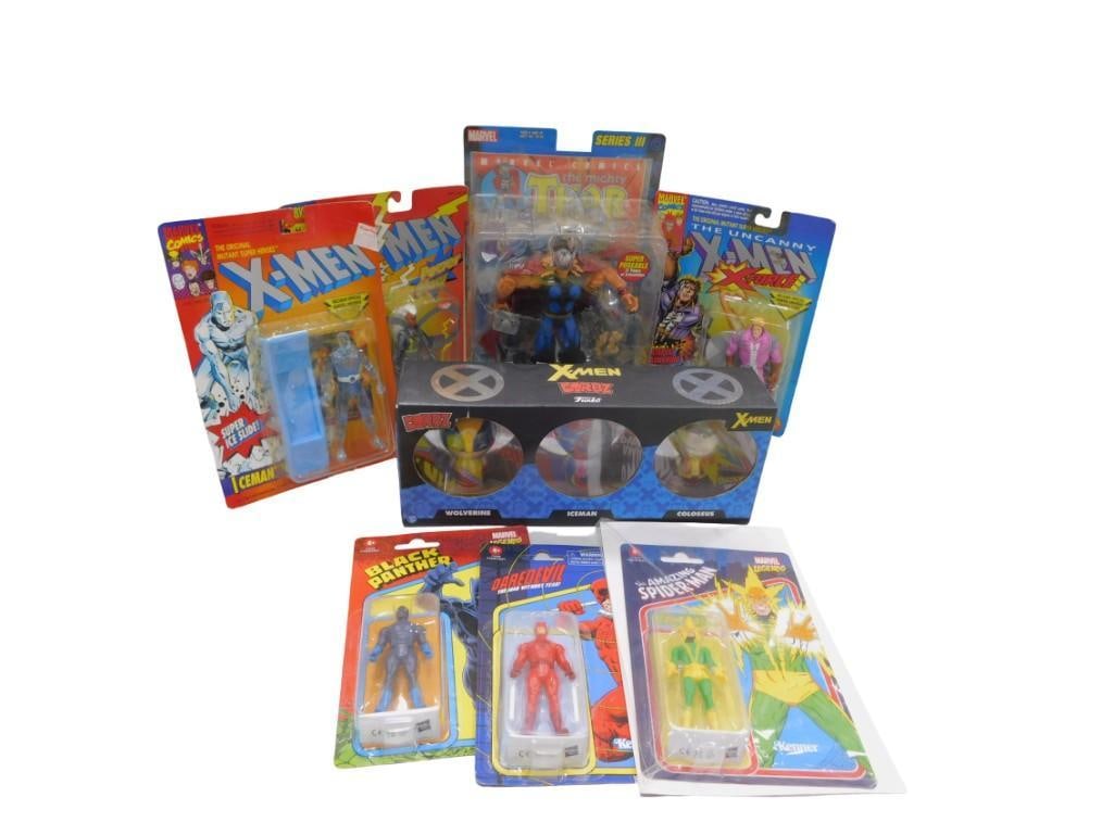 Comic Book Character Action Figures Lot incl X-Men, Thor, Black Panther, Amazing Spider-Man, Daredev (1 of 6)