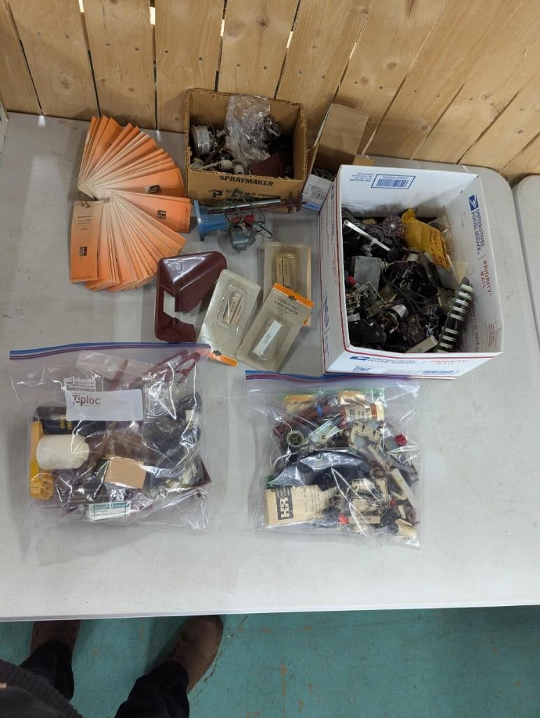 Lot of Model Train Electronic Parts, Accessories, etc. Including Resistors, Motors, Wheels, etc. (1 of 13)