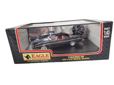 Eagle Collectibles 1964 Plymouth Belvedere 1:43 Scale Die Cast Model Car in Original Box Black