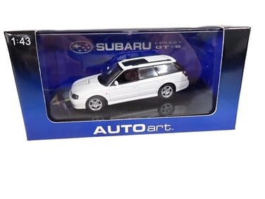 Autoart Subaru Legacy GTB '99 Touring Wagon (White) Die Cast Model Car in Original Box 1:43 Scale