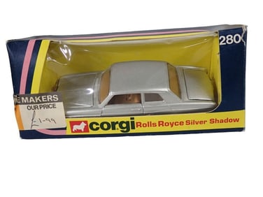 Vintage Corgi 280 Rolls Royce Silver Shadow H.J. Mulliner Park Ward Die Cast Model Car in Original B