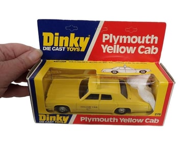 Dinky Toys Plymouth Yellow Cab Die Cast Model Car 278 in Original Box