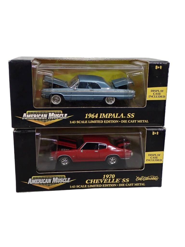 2 Ertl American Muscle 1:43 Scale Die Cast Model Cars incl 1964 Impala SS and 1970 Chevelle SS (1 of 10)