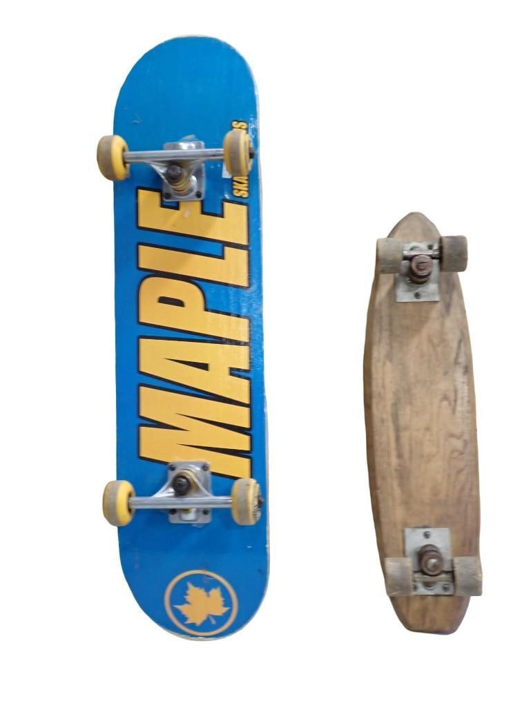 Two Vintage Skateboards including Wooden Nash and Maple: Two Vintage Skateboards including Wooden Nash and Maple All pictures are considered part of the description and should be examined carefully by bidders. Live Auctioneers is now offering Live Shipping