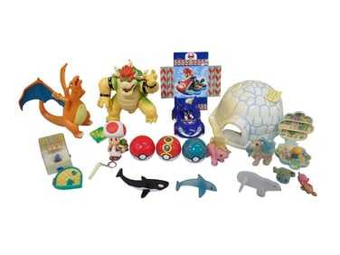 Lot of Small Toys incl Pokemon, My Little Pony, Jakks Disney Club Penguin Igloo Playset,