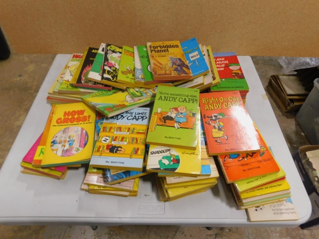 Huge Lot of Vintage Kids Books including Peanuts, Andy Capp, Wizard of Id, etc (1 of 3)