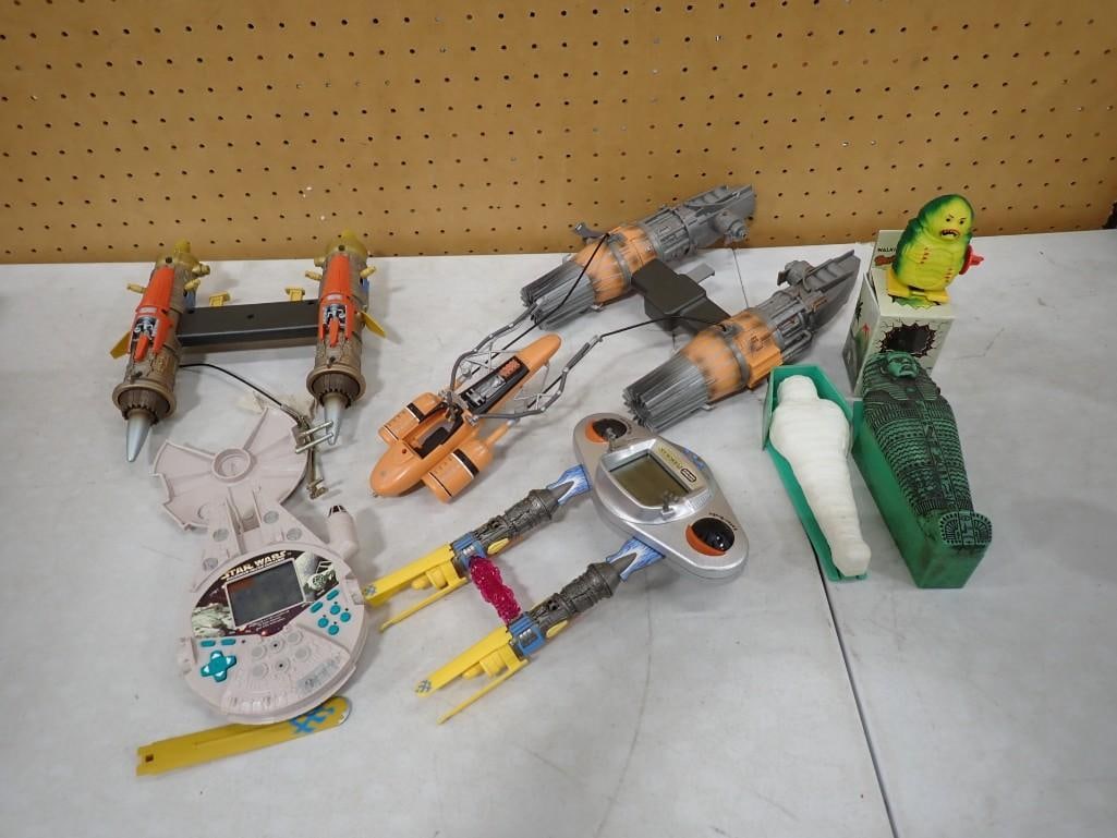 Toy Lot including Star Wars LCD game, Wind up Creature from the Black Lagoon, Mummy, Star Wars, etc. (1 of 10)