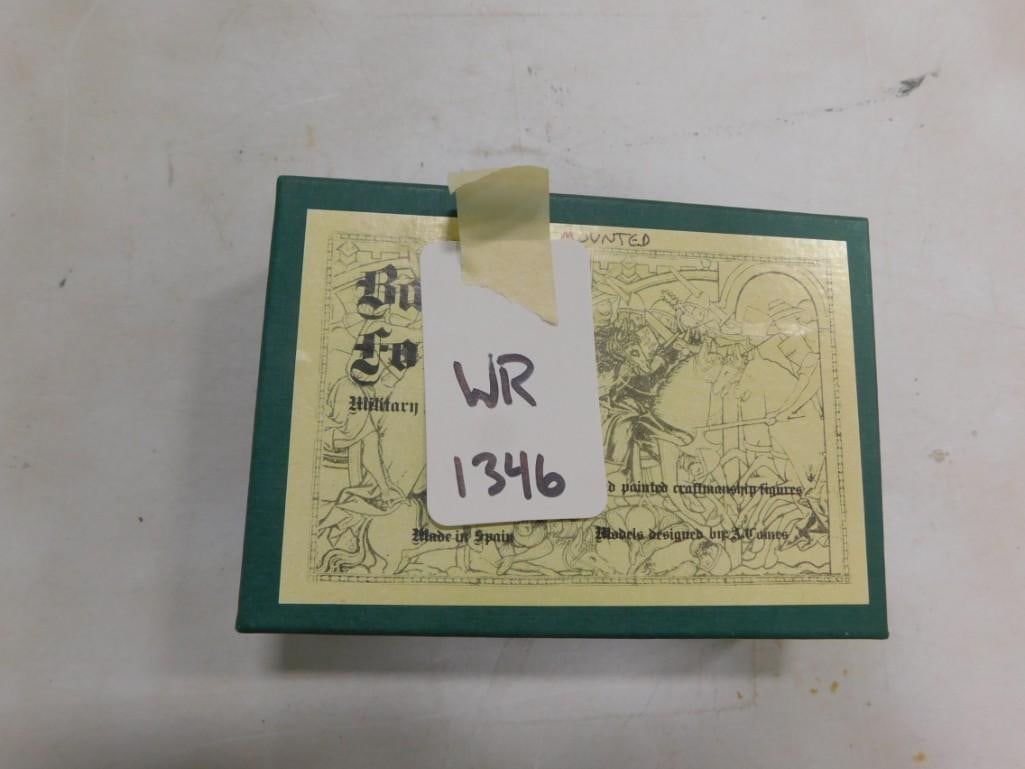 3 Metal Toy Soldiers on Horses incl Alymer Banners Forward: 3 Metal Toy Soldiers on Horses incl Alymer Banners Forward All pictures are considered part of the description and should be examined carefully by bidders. Live Auctioneers is now offering Live Ship