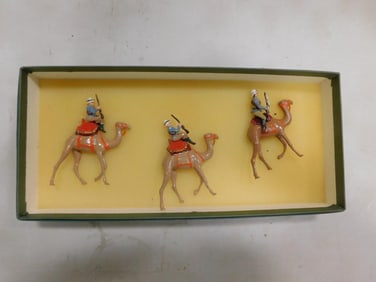 Metal Toy Soldiers Mounted Camel Corp Set of 3