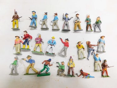 Lot of Metal Toy Figures incl Cowboys and Native Americans