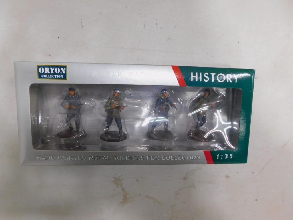 Oryon Collection Hand Painted Metal Toy Soldiers in Original Box 1:35 Scale: Oryon Collection Hand Painted Metal Toy Soldiers in Original Box 1:35 Scale All pictures are considered part of the description and should be examined carefully by bidders. Live Auctioneers is now o