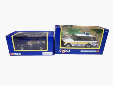 cTwo Corgi Cars - Toyota Lexus LS430 TY97301 and Range Rover Police