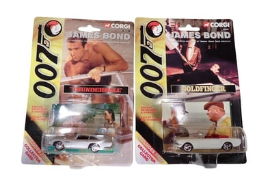 2 Corgi James Bond 007 Die Cast Model Cars incl Aston Martin DB5 “Thunderball” 1999