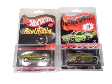 Hot Wheels Real Riders Custom Barracuda and Hot Wheels Red Line Club RLC Volkswagen Karmann Ghia
