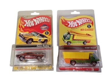 Hot Wheels Neo Classics Dump Truck and Hot Wheels Collectors Nationals Custom Mustang Die Cast Vehic
