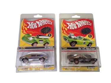 2 Hot Wheels Neo Classics incl Pit Crew Car and Olds 442 Police Cruiser Die Cast Cars New in Package