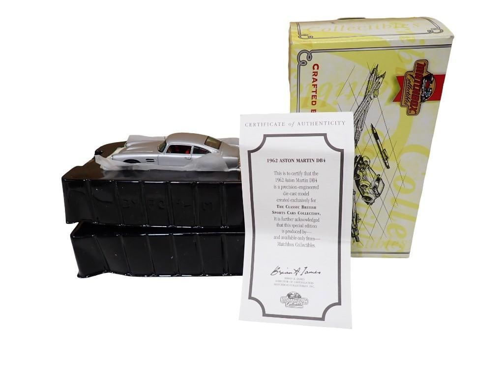 Matchbox Collectibles 1962 Aston Martin DB4 Die Cast Model Car in Original Box DYB06-M: Matchbox Collectibles 1962 Aston Martin DB4 Diecast Model Car in Original Box DYB06-M. Created exclusively for The Classic British Sports Cars Collection. All pictures are considered part of th