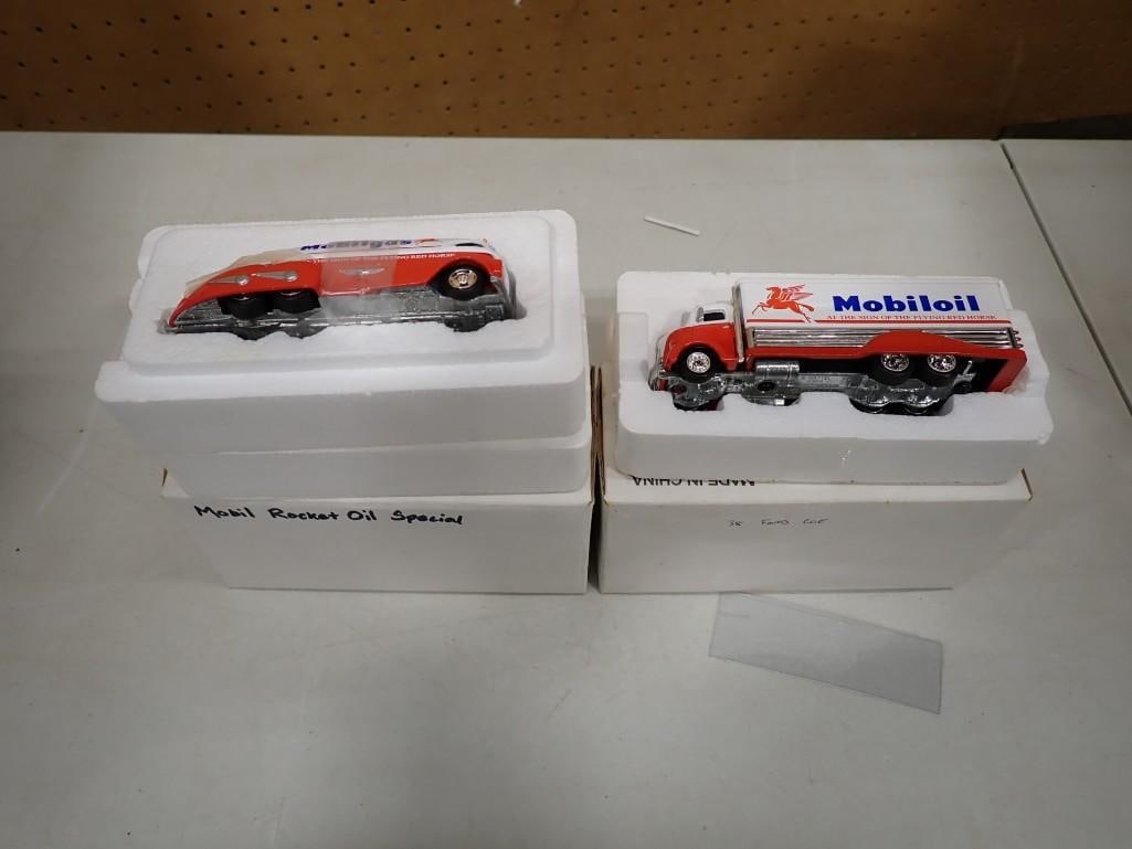 Hot Wheels Special Edition Rocket Oil Mobil Gas Die Cast Car and 1938 Ford C.O.E. Truck Mobiloil (1 of 7)